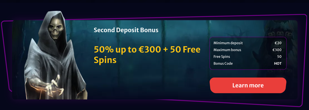 Hellspin casino Second deposit bonus